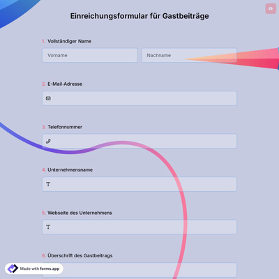 Einreichungsformular für Gastbeiträge