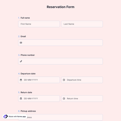 Reservation Form