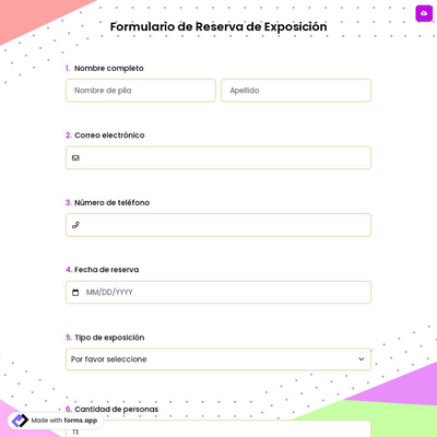 Formulario de Reserva de Exposición