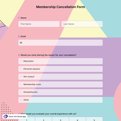Membership Cancellation Form