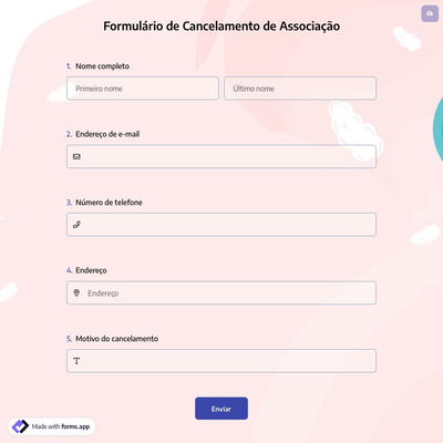 Formulário de Cancelamento de Associação