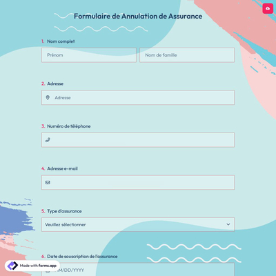 Formulaire de Annulation de Assurance