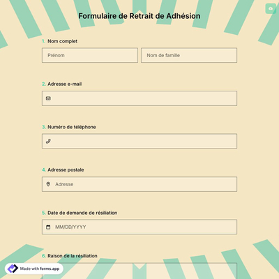 Formulaire de Retrait de Adhésion