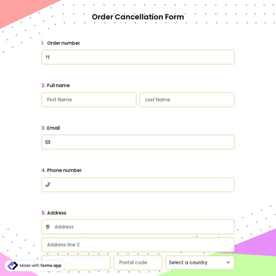 Order Cancellation Form