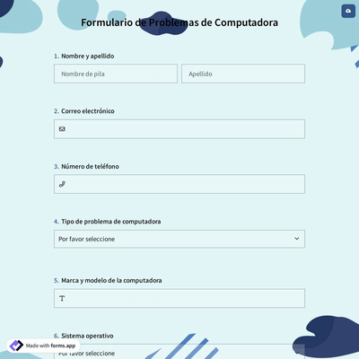 Formulario de Problemas de Computadora