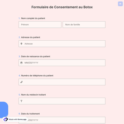Formulaire De Consentement Au Botox