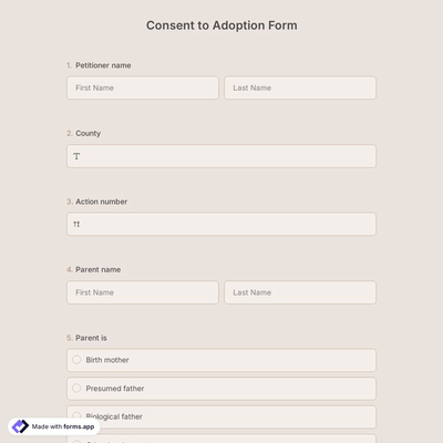 Consent To Adoption Form