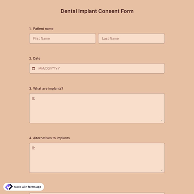 Dental Implant Consent Form