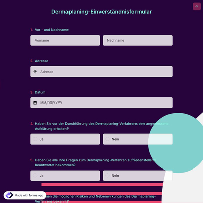 Dermaplaning-Einverständnisformular
