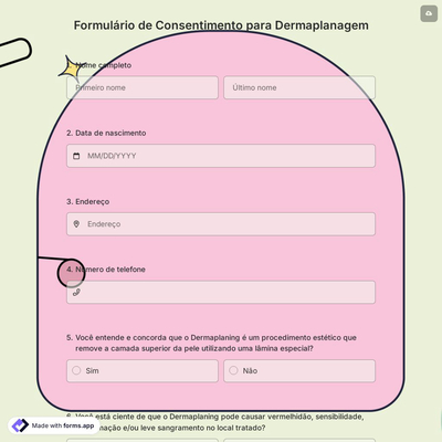 Formulário de Consentimento para Dermaplanagem