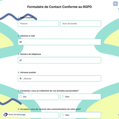 Formulaire de Contact Conforme au RGPD