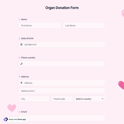 Organ Donation Form