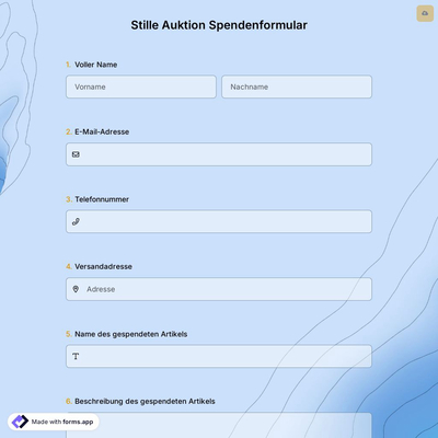 Stille Auktion Spendenformular