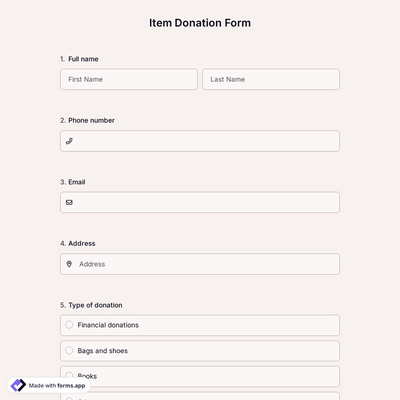 Item Donation Form