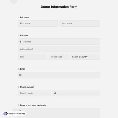 Donor Information Form
