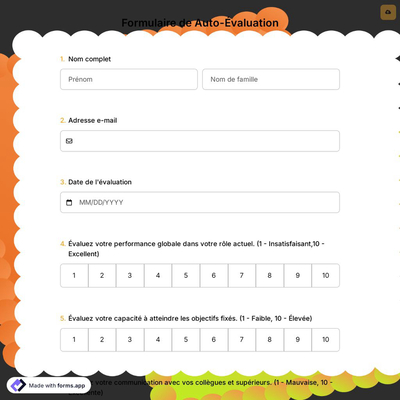 Formulaire de Auto-Évaluation