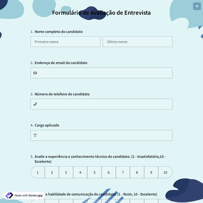Formulário de Avaliação de Entrevista