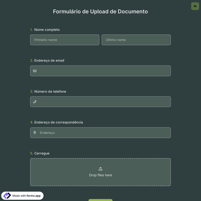 Formulário de Upload de Documento