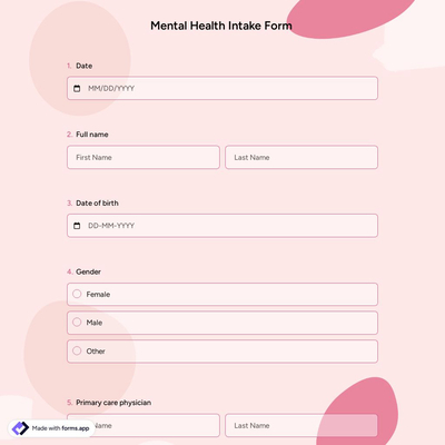 Mental Health Intake Form