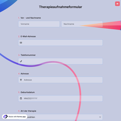 Therapieaufnahmeformular