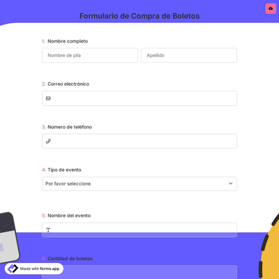 Formulario de Compra de Boletos