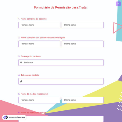 Formulário de Permissão para Tratar