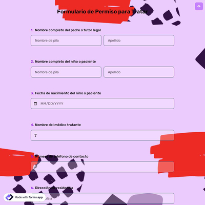 Formulario de Permiso para Tratar