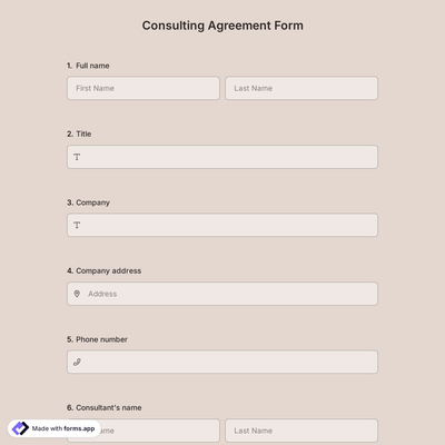 Consulting Agreement Form
