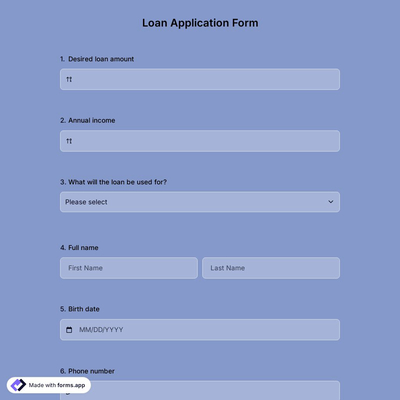 Loan Application Form