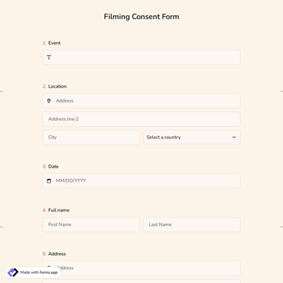 Filming Consent Form