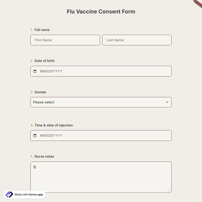 Flu Vaccine Consent Form
