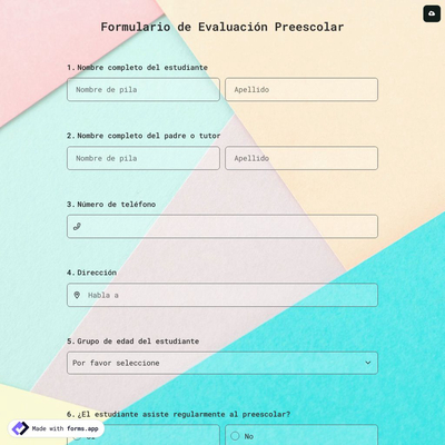 Formulario de Evaluación Preescolar