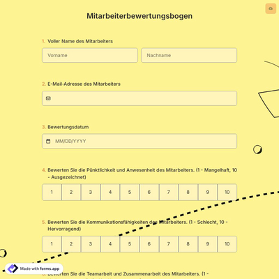 Mitarbeiterbewertungsbogen