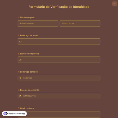 Formulário de Verificação de Identidade