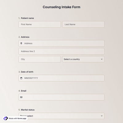 Counseling Intake Form