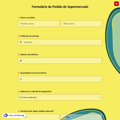 Formulário de Pedido de Supermercado