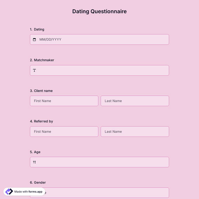 Dating Questionnaire