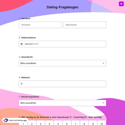 Dating-Fragebogen