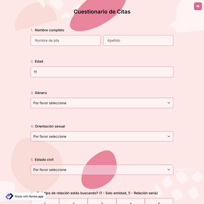 Cuestionario de Citas