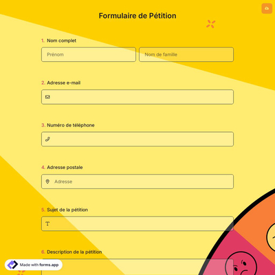 Formulaire de Pétition