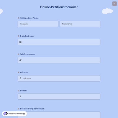 Online-Petitionsformular