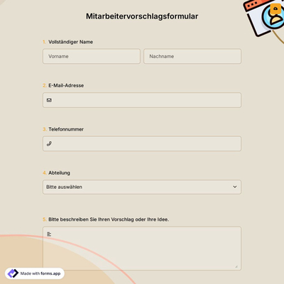 Mitarbeitervorschlagsformular