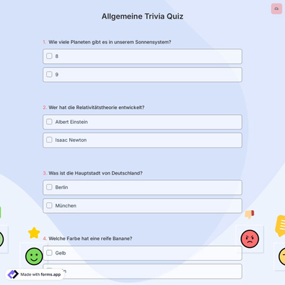 Allgemeine Trivia Quiz