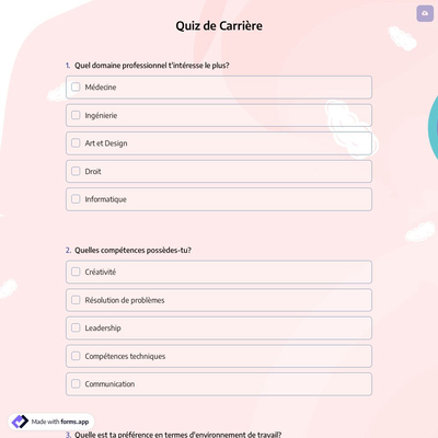 Quiz de Carrière