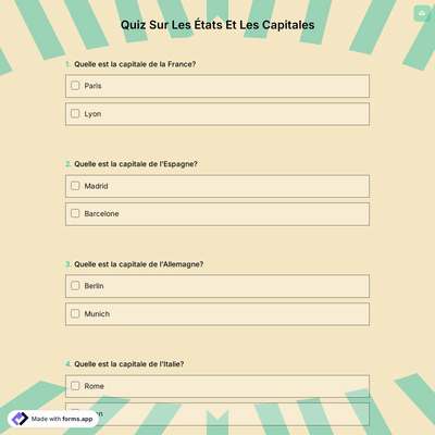 Quiz Sur Les États Et Les Capitales