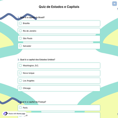 Quiz de Estados e Capitais