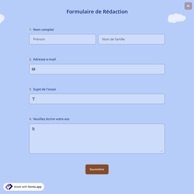 Formulaire de Rédaction