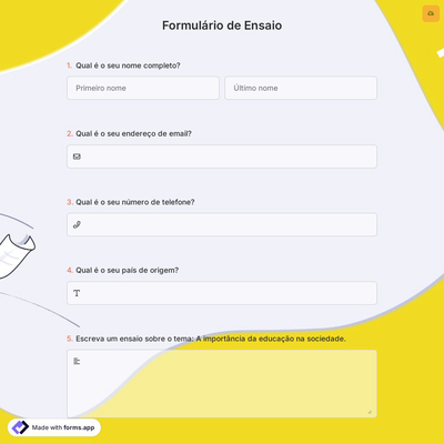 Formulário de Ensaio