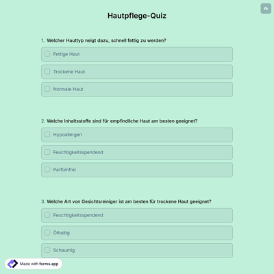 Hautpflege-Quiz