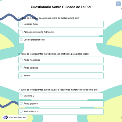 Cuestionario Sobre Cuidado de La Piel